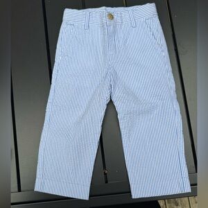 Janie and Jack seersucker Light Blue and White Striped pants